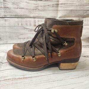 Merrell Shiloh II Women's 11 Brown Felted Wool Leather Boots - J004418 Steampunk